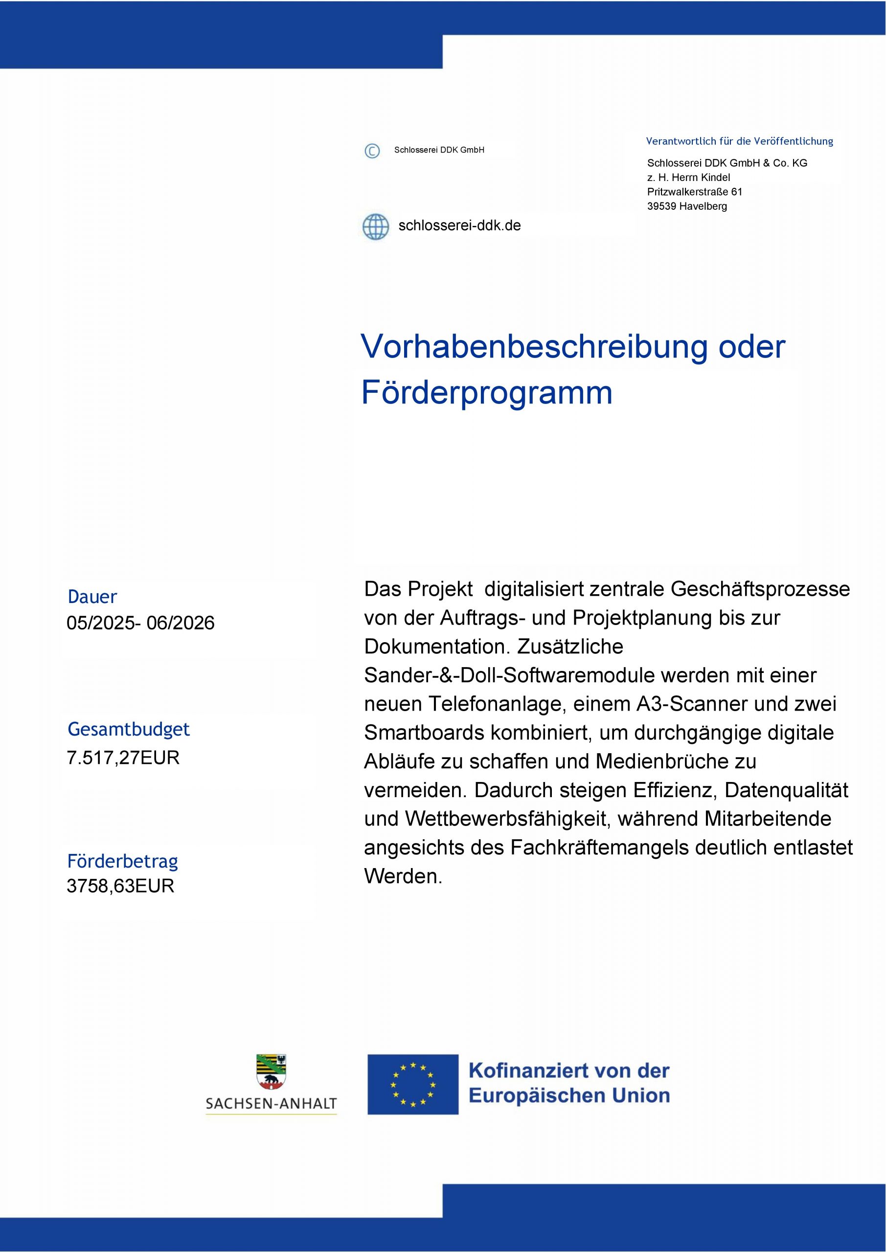 Kofinanziert_EU Schlosserei DDK